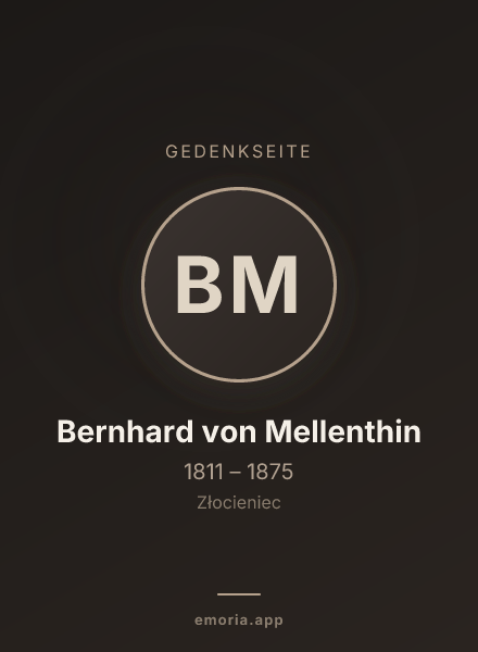 Gedenkportrait von Bernhard von Mellenthin