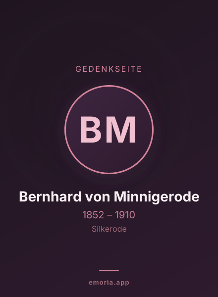 Gedenkportrait von Bernhard von Minnigerode
