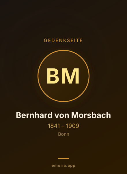 Gedenkportrait von Bernhard von Morsbach