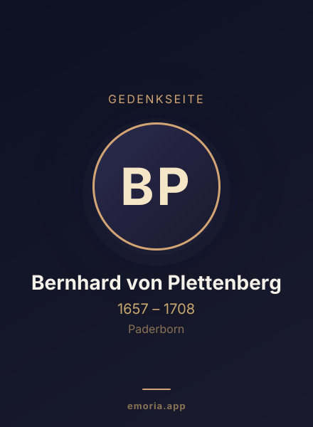 Gedenkportrait von Bernhard von Plettenberg
