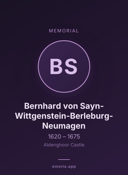 Memorial portrait of Bernhard von Sayn-Wittgenstein-Berleburg-Neumagen