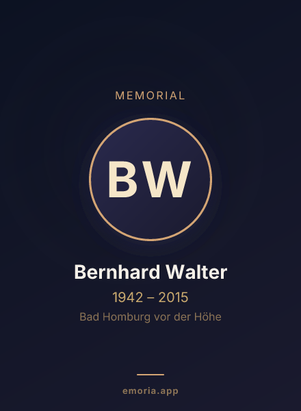 Memorial portrait of Bernhard Walter