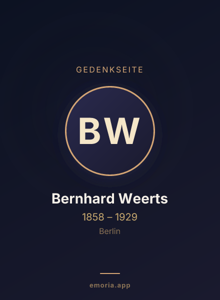 Gedenkportrait von Bernhard Weerts
