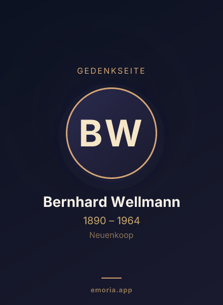 Gedenkportrait von Bernhard Wellmann