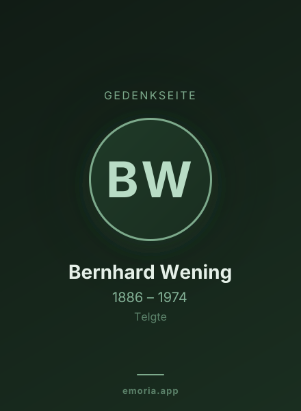 Gedenkportrait von Bernhard Wening