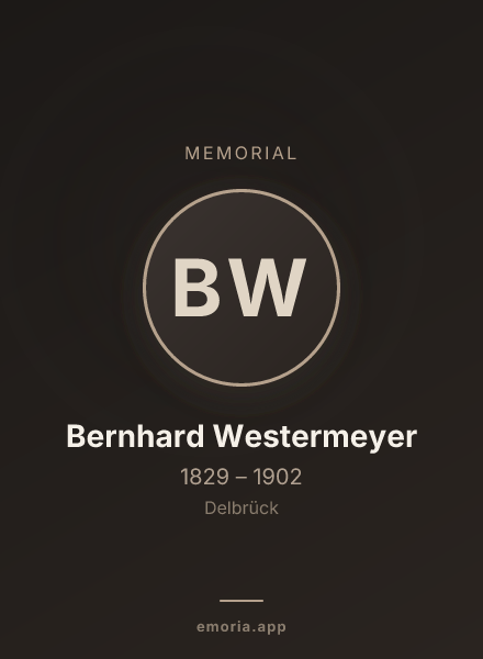 Memorial portrait of Bernhard Westermeyer