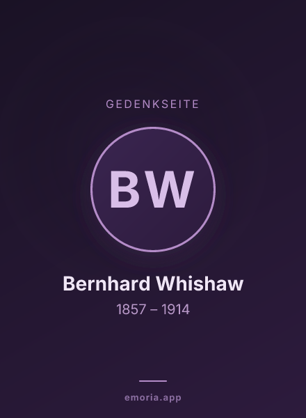 Gedenkportrait von Bernhard Whishaw
