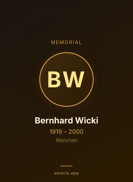 Memorial portrait of Bernhard Wicki