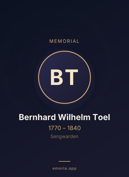 Memorial portrait of Bernhard Wilhelm Toel