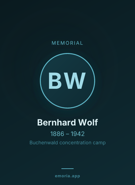 Memorial portrait of Bernhard Wolf