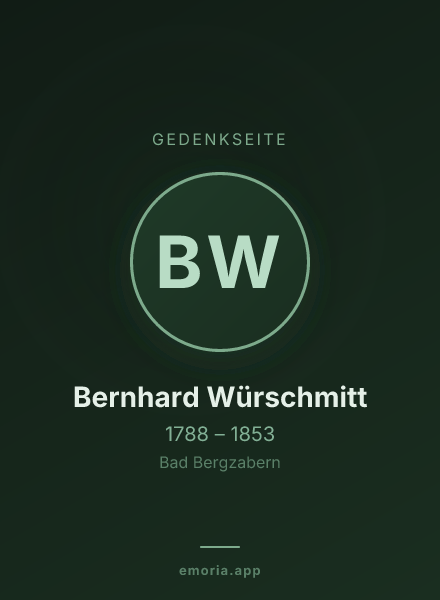 Gedenkportrait von Bernhard Würschmitt