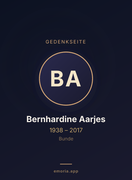 Gedenkportrait von Bernhardine Aarjes