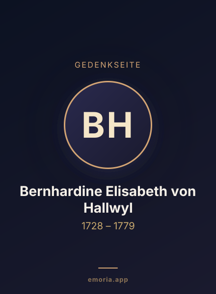 Gedenkportrait von Bernhardine Elisabeth von Hallwyl