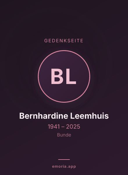 Gedenkportrait von Bernhardine Leemhuis