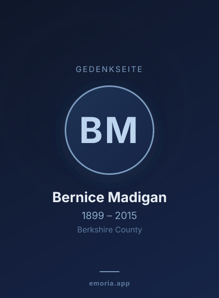 Gedenkportrait von Bernice Madigan