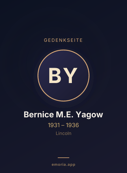 Gedenkportrait von Bernice M.E. Yagow