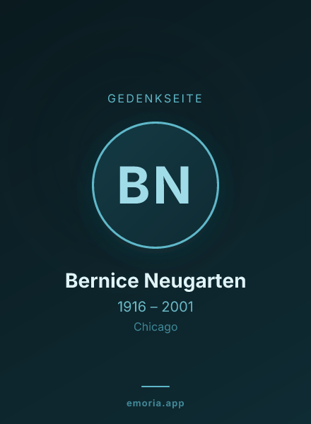 Gedenkportrait von Bernice Neugarten