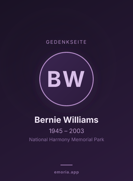 Gedenkportrait von Bernie Williams