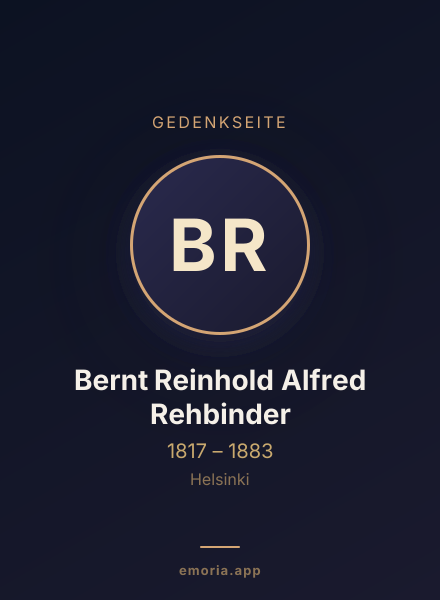 Gedenkportrait von Bernt Reinhold Alfred Rehbinder