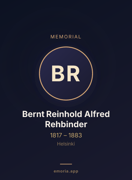 Memorial portrait of Bernt Reinhold Alfred Rehbinder