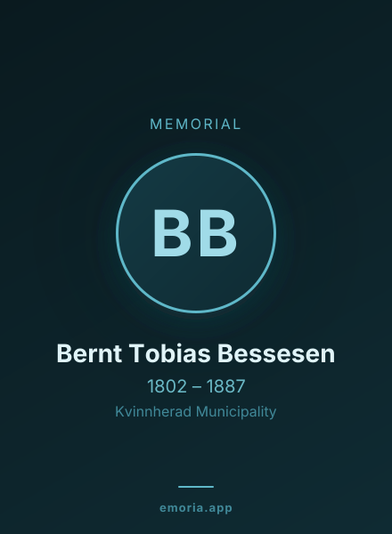 Memorial portrait of Bernt Tobias Bessesen