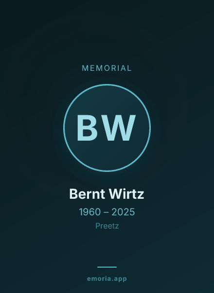 Memorial portrait of Bernt Wirtz