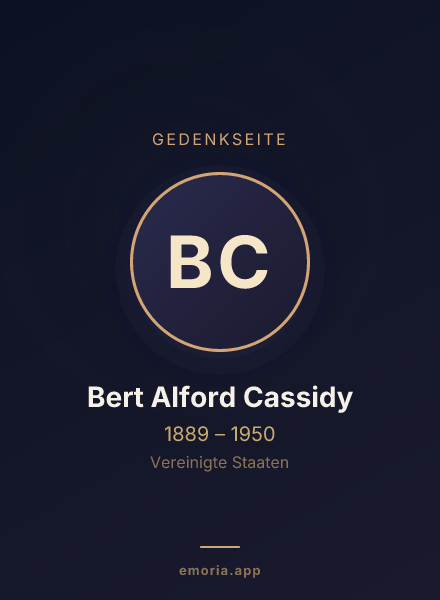 Gedenkportrait von Bert Alford Cassidy