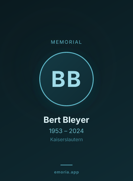 Memorial portrait of Bert Bleyer