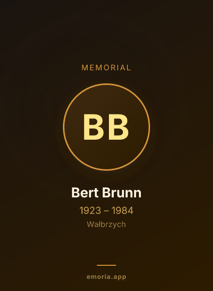 Memorial portrait of Bert Brunn
