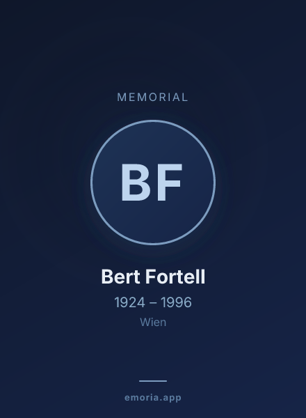 Memorial portrait of Bert Fortell