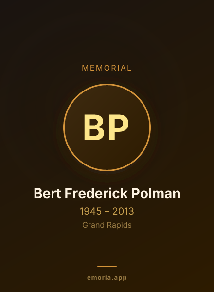 Memorial portrait of Bert Frederick Polman