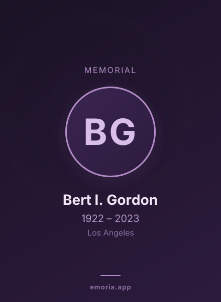 Memorial portrait of Bert I. Gordon