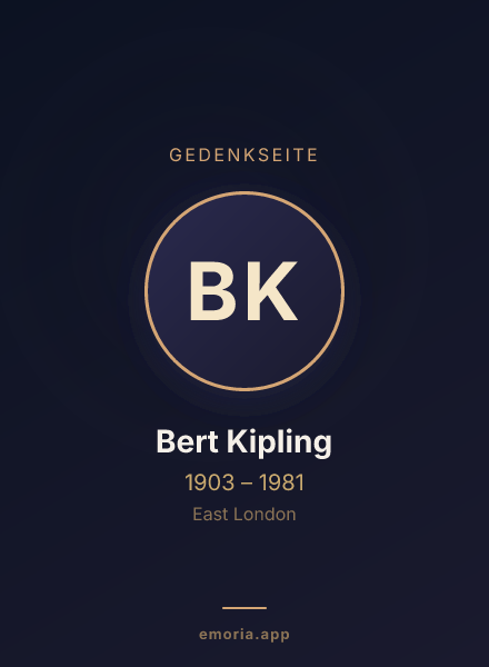 Gedenkportrait von Bert Kipling
