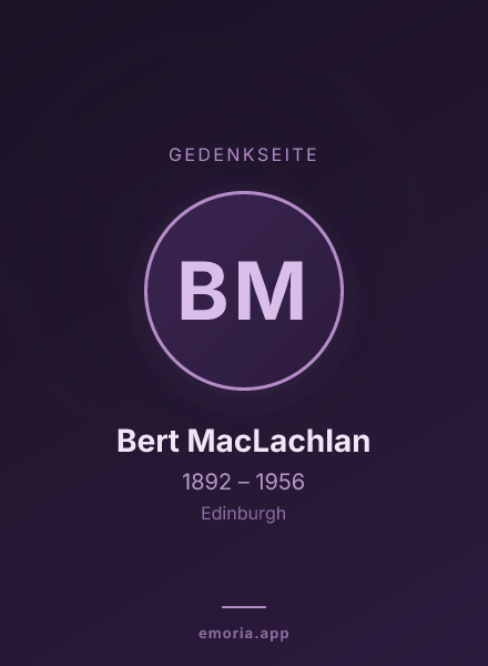 Gedenkportrait von Bert MacLachlan