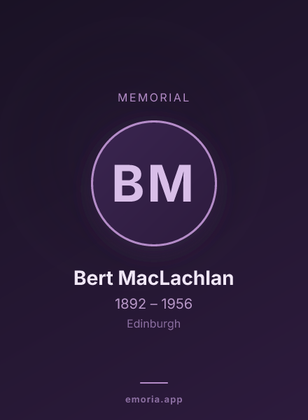 Memorial portrait of Bert MacLachlan