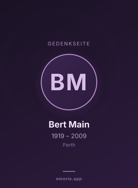 Gedenkportrait von Bert Main