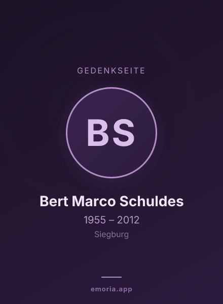 Gedenkportrait von Bert Marco Schuldes