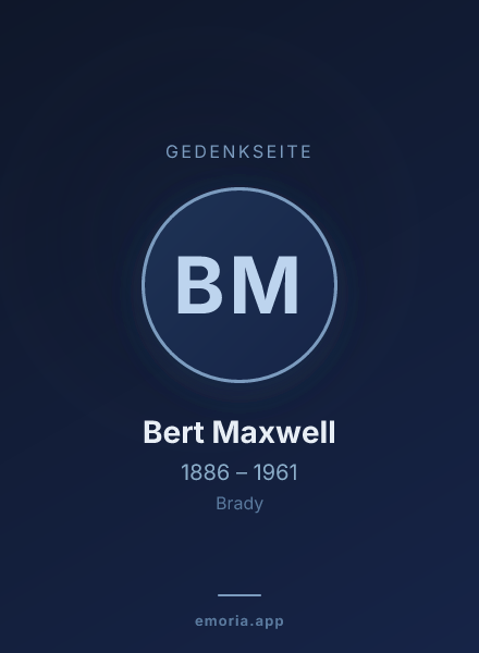 Gedenkportrait von Bert Maxwell