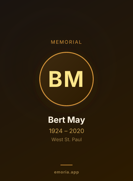 Memorial portrait of Bert May
