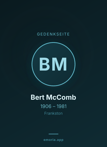 Gedenkportrait von Bert McComb