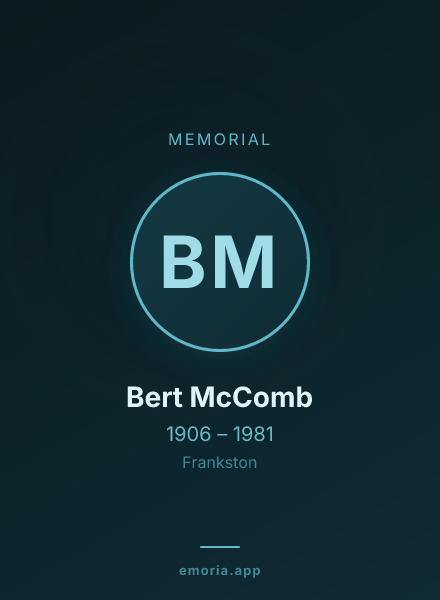 Memorial portrait of Bert McComb
