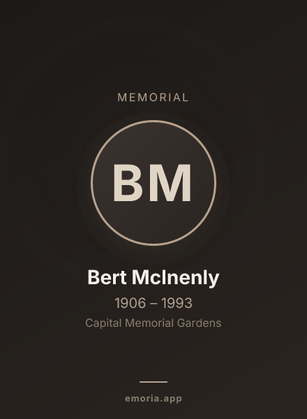Memorial portrait of Bert McInenly