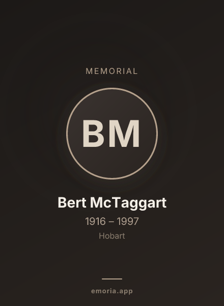 Memorial portrait of Bert McTaggart