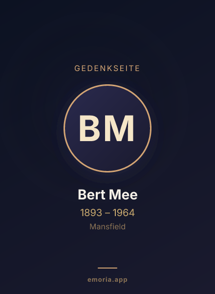 Gedenkportrait von Bert Mee