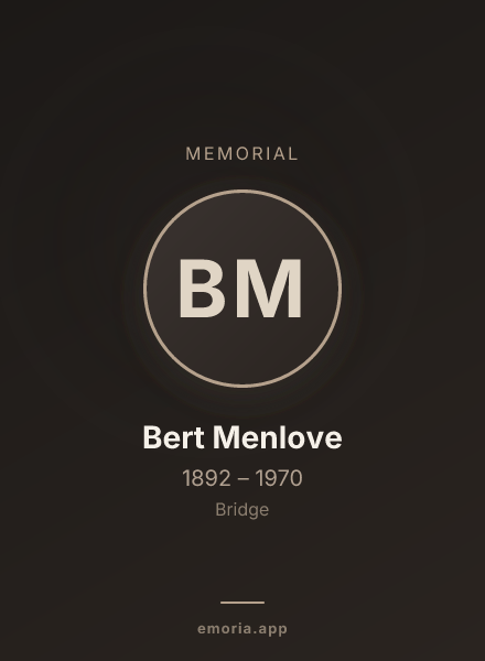 Memorial portrait of Bert Menlove