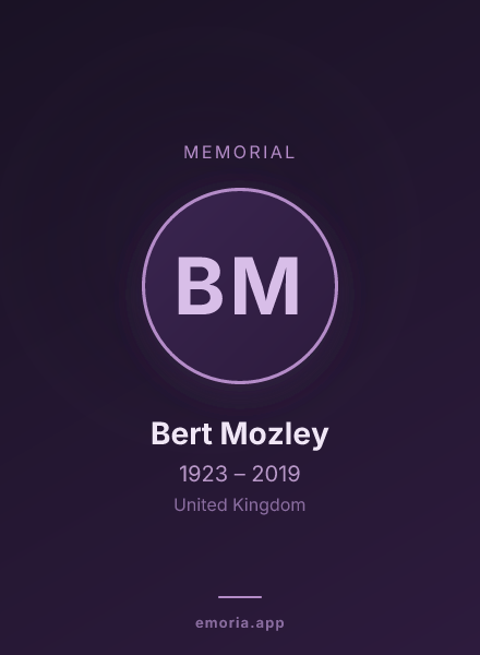 Memorial portrait of Bert Mozley