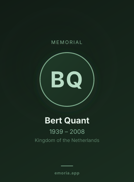 Memorial portrait of Bert Quant