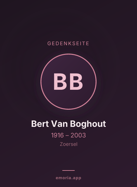 Gedenkportrait von Bert Van Boghout