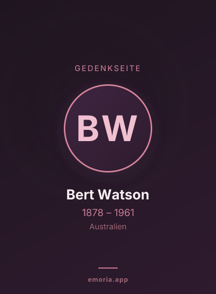 Gedenkportrait von Bert Watson