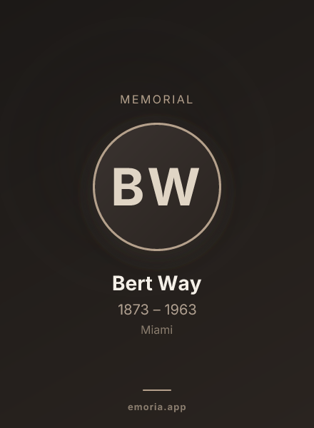 Memorial portrait of Bert Way